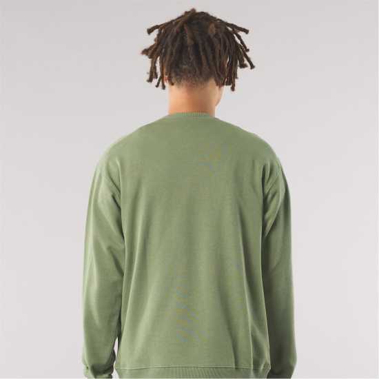 Pretty Green Standards Crew Sweatshirt Светло зелено Мъжки горнища на анцуг