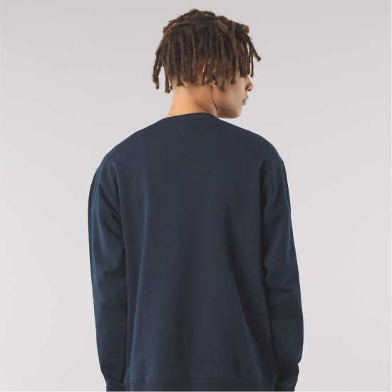 Pretty Green Standards Crew Sweatshirt Морска синьо Мъжки горнища на анцуг