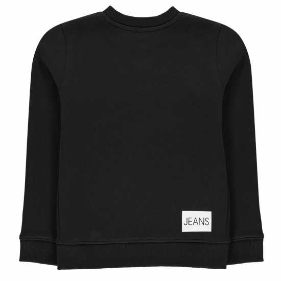 Calvin Klein Junior Boys Institutional Crew Sweatshirt Black Bae - Детски горнища и пуловери