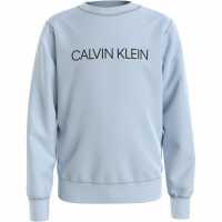 Calvin Klein Junior Boys Institutional Crew Sweatshirt Blue CYR Детски горнища и пуловери