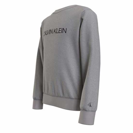 Детски горнища и пуловери Calvin Klein Junior Boys Institutional Crew Sweatshirt Сиво PZ2 Calvin Klein Junior Boys Institutional Crew Sweatshirt Сиво PZ2 Детски горнища и пуловери