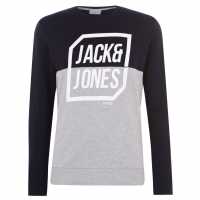 Jack And Jones Спортна Блуза Half Logo Crew Sweatshirt Mens Sky Captain Мъжки полар