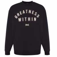 Everlast Greatness Within Crewneck Mens Черно/Бяло Мъжки горнища на анцуг