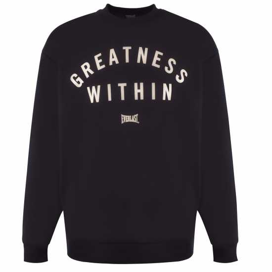 Everlast Greatness Within Crewneck Mens Черно/Бяло Мъжки горнища на анцуг