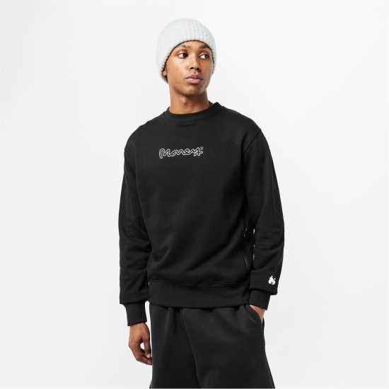 Мъжки горнища на анцуг Money Drop Sig Crew Black Money Drop Sig Crew Black Мъжки горнища на анцуг