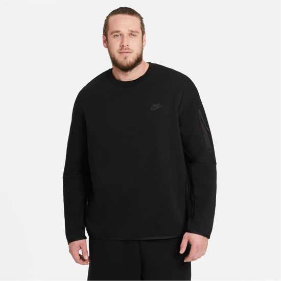 Nike Мъжка Блуза Полар Tech Fleece Sweater Mens Black Мъжки горнища на анцуг