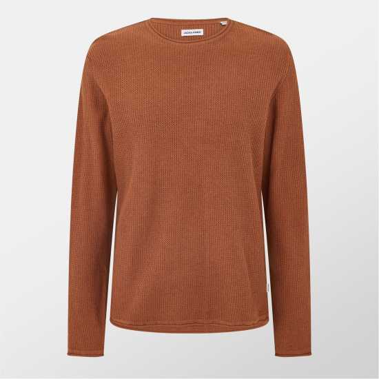 Мъжки Пуловер Обло Деколте Jack And Jones Carpenter Knit Crew Sweater Mens Моха Бисква Мъжки горнища на анцуг