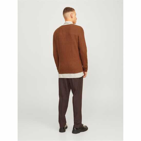 Мъжки Пуловер Обло Деколте Jack And Jones Carpenter Knit Crew Sweater Mens Моха Бисква Мъжки горнища на анцуг