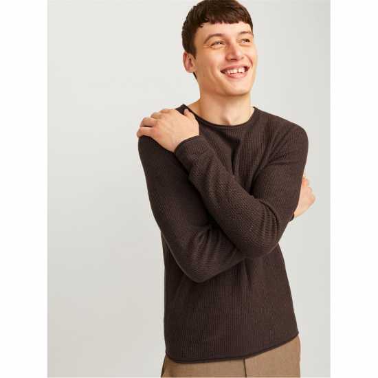 Мъжки Пуловер Обло Деколте Jack And Jones Carpenter Knit Crew Sweater Mens Мулч Мъжки горнища на анцуг