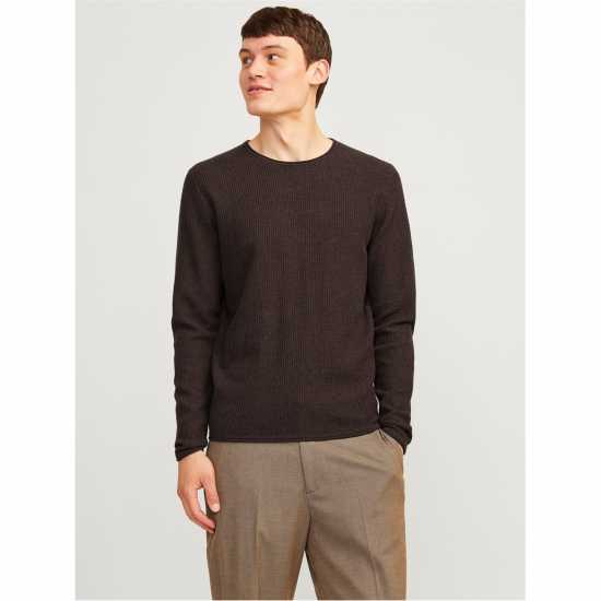 Мъжки Пуловер Обло Деколте Jack And Jones Carpenter Knit Crew Sweater Mens Мулч Мъжки горнища на анцуг