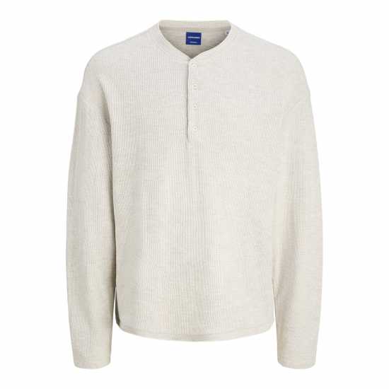 Jack And Jones Henley Crew Sweatshirt Голямо зелено меланж Jack And Jones Henley Crew Sweatshirt Голямо зелено меланж