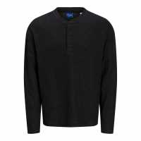 Jack And Jones Henley Crew Sweatshirt Черно Мел 