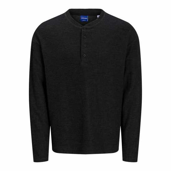 Jack And Jones Henley Crew Sweatshirt Черно Мел 