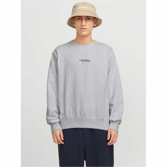 Jack And Jones Graphic Sweater Sn99 Бяла Мел Мъжки горнища на анцуг