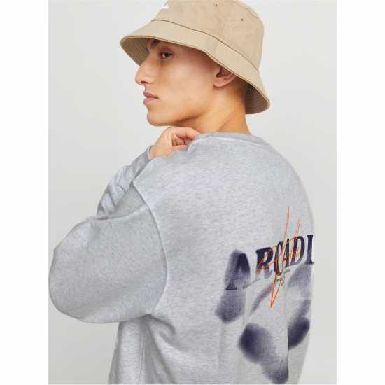 Jack And Jones Graphic Sweater Sn99 Бяла Мел Мъжки горнища на анцуг