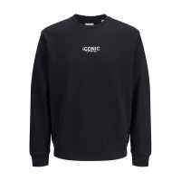 Jack And Jones Graphic Sweater Sn99 Черно Мъжки горнища на анцуг