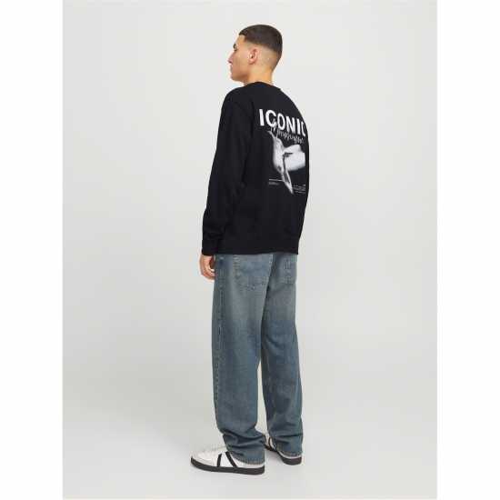 Мъжки горнища на анцуг Jack And Jones Graphic Sweater Sn99 Черно Jack And Jones Graphic Sweater Sn99 Черно Мъжки горнища на анцуг