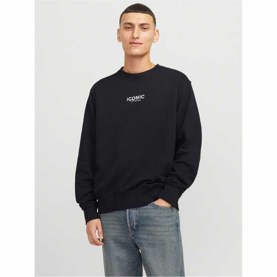 Мъжки горнища на анцуг Jack And Jones Graphic Sweater Sn99 Черно Jack And Jones Graphic Sweater Sn99 Черно Мъжки горнища на анцуг