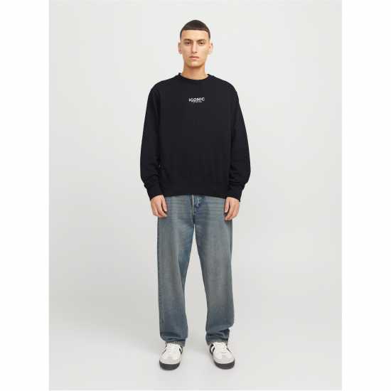 Мъжки горнища на анцуг Jack And Jones Graphic Sweater Sn99 Черно Jack And Jones Graphic Sweater Sn99 Черно Мъжки горнища на анцуг