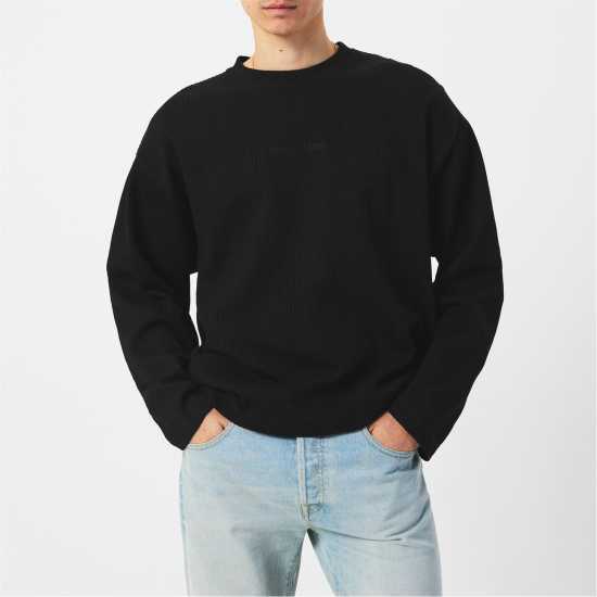 Мъжки Пуловер Обло Деколте Jack And Jones Crew Neck Sweater Mens Черно Мъжки горнища на анцуг