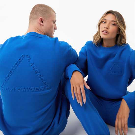 Slazenger Ft. Aitch Embossed Sweatshirt Cobalt Мъжко облекло за едри хора