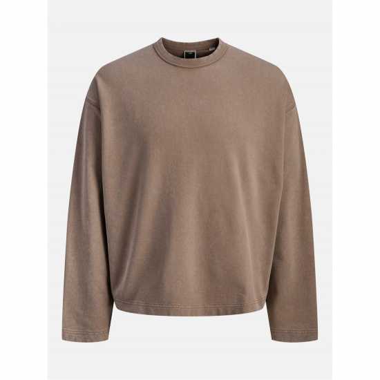 Jack And Jones Men's Athletic Graphic Crew Sweatshirt Desert Taupe 