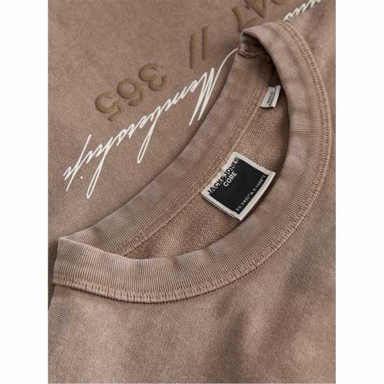 Jack And Jones Men's Athletic Graphic Crew Sweatshirt Desert Taupe 