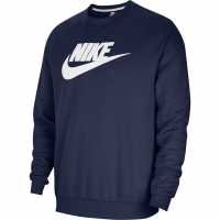 Блуза Обло Деколте Nike Sportswear Fleece Crew Neck Sweatshirt Navy Мъжко облекло за едри хора