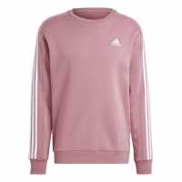 Adidas Мъжка Блуза Полар Essentials 3-Stripes Fleece Sweatshirt Mens Бордово Мъжки горнища на анцуг