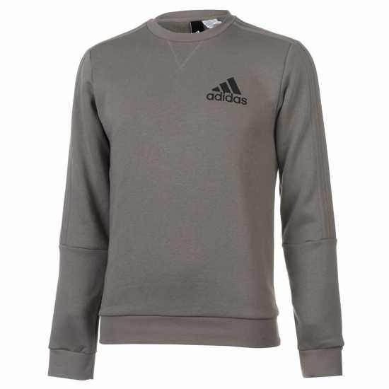 Adidas Мъжка Блуза Обло Деколте 3 Stripes Crew Sweatshirt Mens Olive Strata Мъжки горнища на анцуг