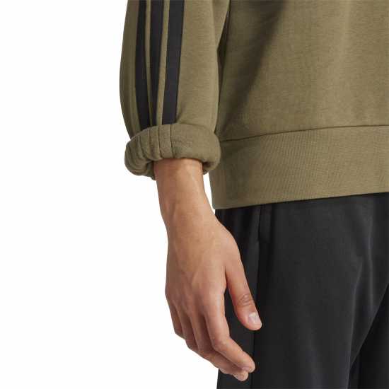 Adidas Мъжка Блуза Обло Деколте 3 Stripes Crew Sweatshirt Mens Olive Strata Мъжки горнища на анцуг