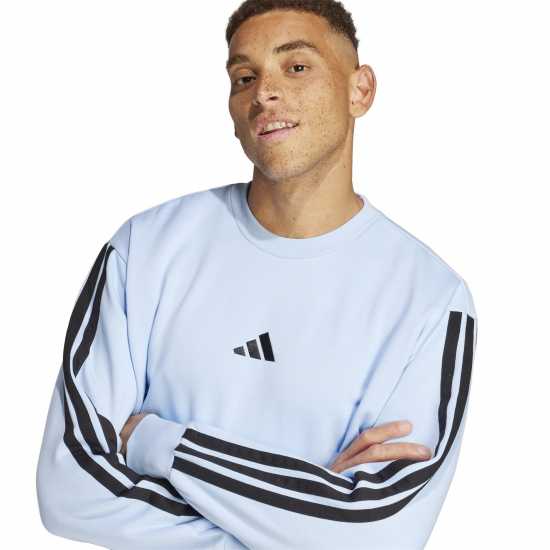 Adidas Мъжка Блуза Полар Essentials 3-Stripes Fleece Sweatshirt Mens Свети синьо Мъжки горнища на анцуг