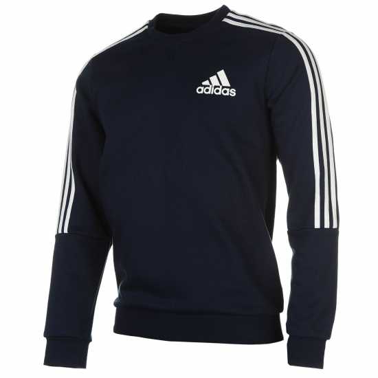 Adidas Mens Crew 3-Stripes Pullover Sweatshirt