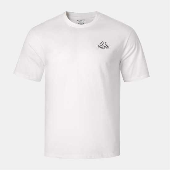 Kappa Мъжка Тениска Cotton Crew Neck T Shirt Mens White Мъжки горнища на анцуг