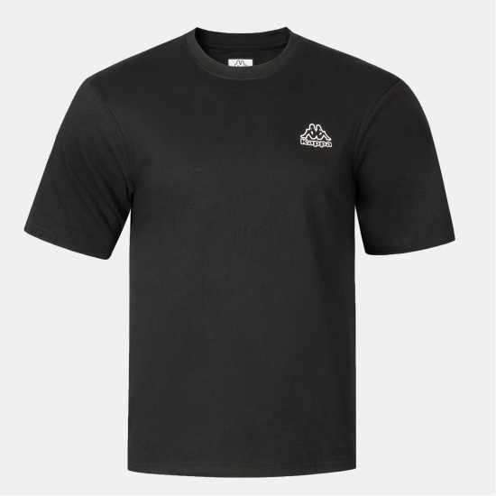 Kappa Мъжка Тениска Cotton Crew Neck T Shirt Mens Black Мъжки горнища на анцуг
