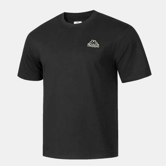 Kappa Мъжка Тениска Cotton Crew Neck T Shirt Mens Black Мъжки горнища на анцуг