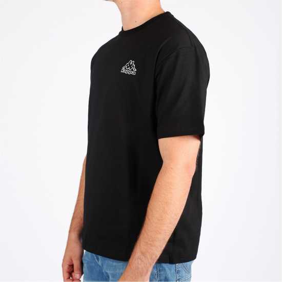 Kappa Мъжка Тениска Cotton Crew Neck T Shirt Mens Black Мъжки горнища на анцуг