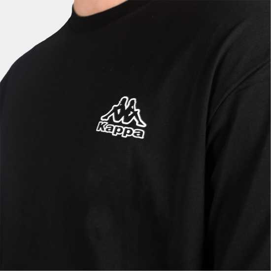 Kappa Мъжка Тениска Cotton Crew Neck T Shirt Mens Black Мъжки горнища на анцуг