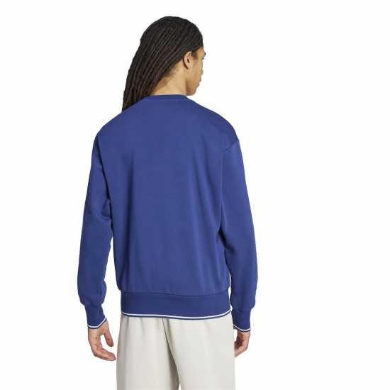 Adidas Мъжка Риза Collegiate Sweatshirt Mens Синьо/Бяло 