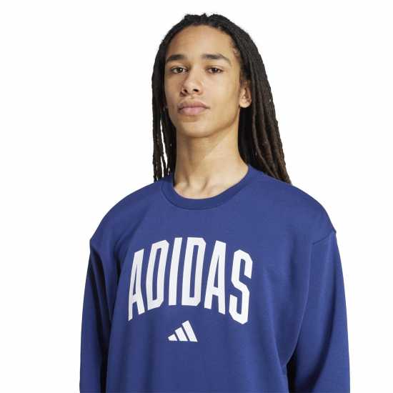 Adidas Мъжка Риза Collegiate Sweatshirt Mens Синьо/Бяло 