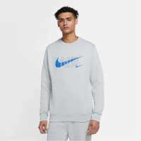 Nike Sportswear Men's Fleece Crew Smoke Grey Мъжко облекло за едри хора