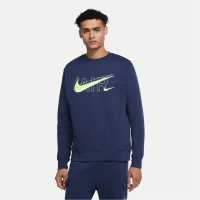 Nike Sportswear Men's Fleece Crew Midnight Navy Мъжко облекло за едри хора