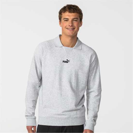 Puma Спортна Блуза Men's Logo Crew Sweatshirt Сива Хизър 