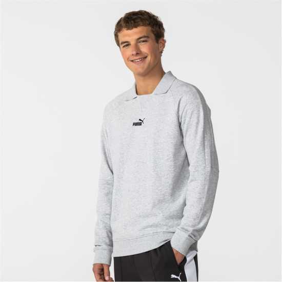 Puma Спортна Блуза Men's Logo Crew Sweatshirt Сива Хизър 