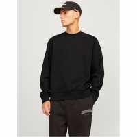 Jack And Jones Urban Edge 400 Gsm Crew Sweat Mens Black 
