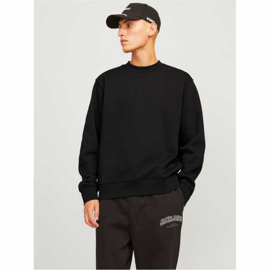 Jack And Jones Urban Edge 400 Gsm Crew Sweat Mens Black 