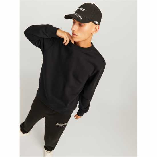 Jack And Jones Urban Edge 400 Gsm Crew Sweat Mens Black 
