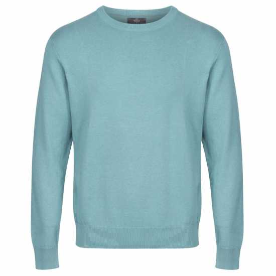 Плетен Пуловер Castle Point Point Mens Crew Neck Knitted Jumper Moss Мъжки полар