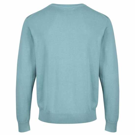 Плетен Пуловер Castle Point Point Mens Crew Neck Knitted Jumper Moss Мъжки полар