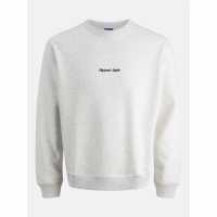 Jack And Jones Crew Sweat Mens White Melange 